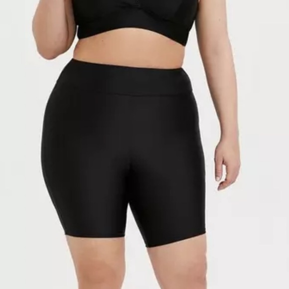 TORRID 9” high rise swim bottoms bicycle shorts, 2X. - Picture 2 of 7